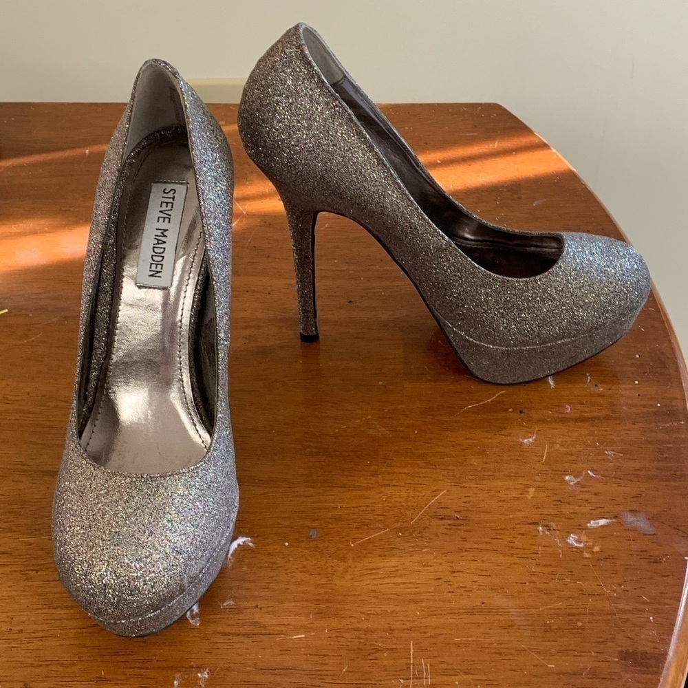 Steve Madden natali platform stiletto pumps size 7 5 in heel see pic-sm scuff